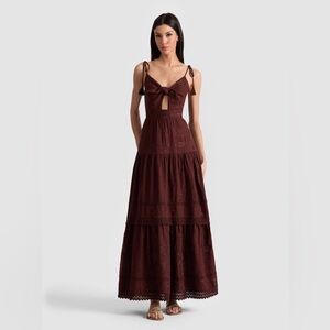 Alice + Olivia Minka Mocha Maxi Dress